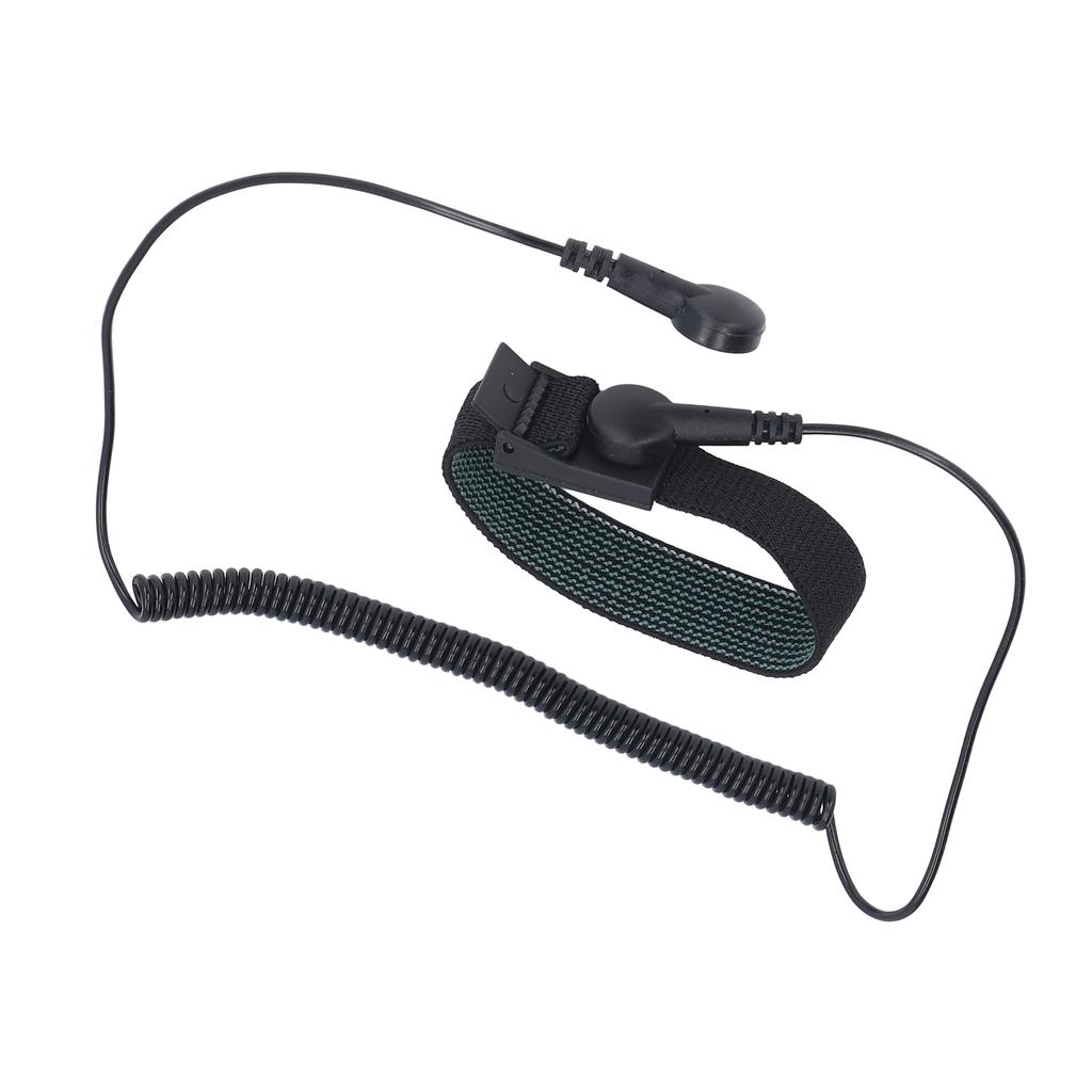 Static Proof Wrist Strap Reusable ESD Wristband with Grounding Wire Extendable Long Cord Black
