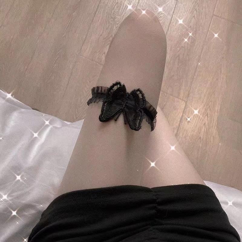 Butterfly Tassels Thigh Chain Adjustable Length Lace Leg Chain With Fringes Accent Body Jewelry For Women Girls