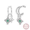 Curved Claw Snowflake Four-Leaf Star Stud Earrings For Women Shining Cubic Zirconia Fashion Ear Studs Daily Party Wear Jewelry