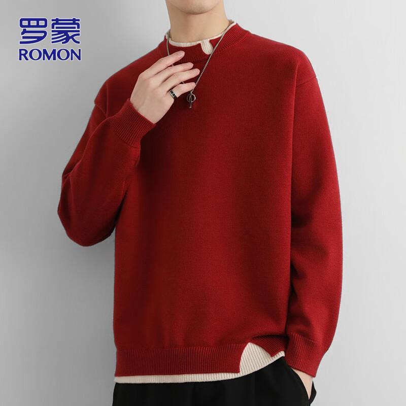 Romon Men's Half-Turtleneck Knit Sweater