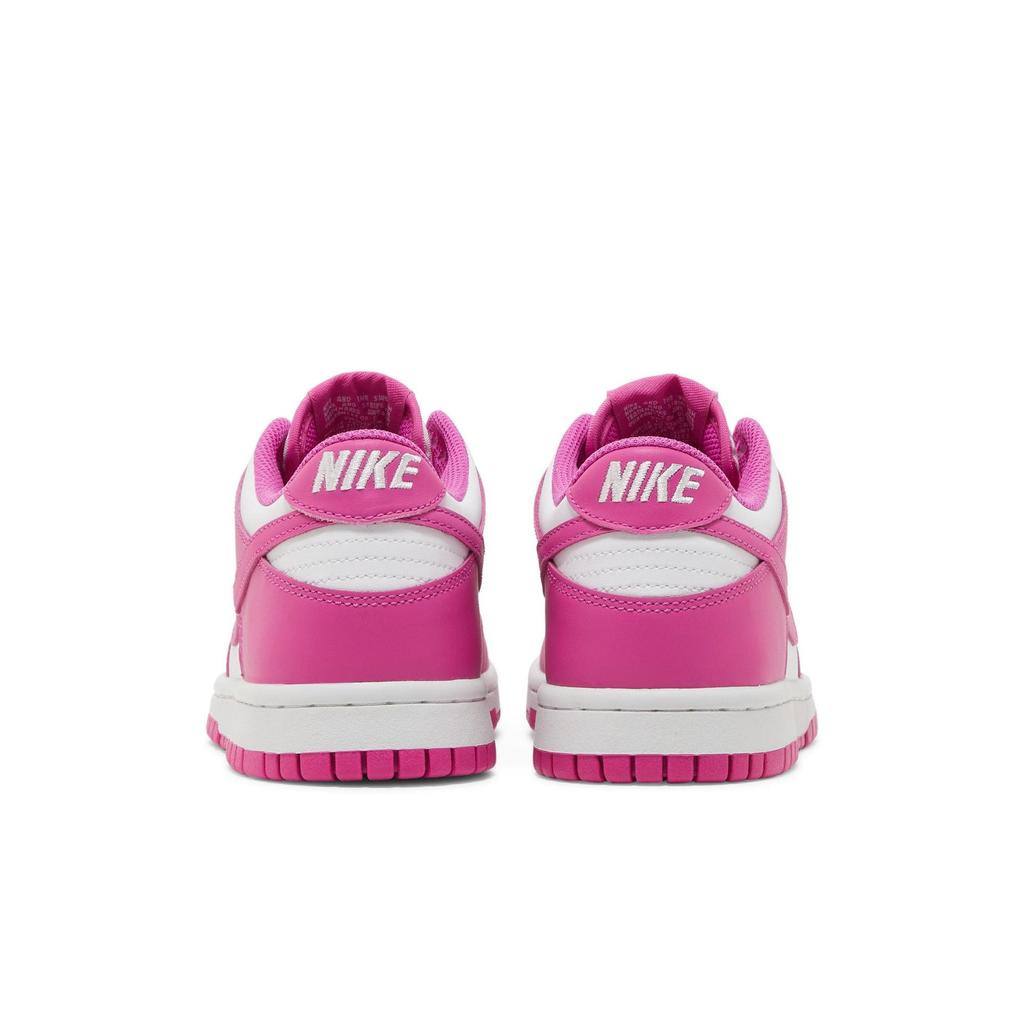 Nike Dunk Low Grade School 'Active Fuchsia' (Unisex) White / Active Fuchsia Kids' Skateboarding Shoes FJ0704 100