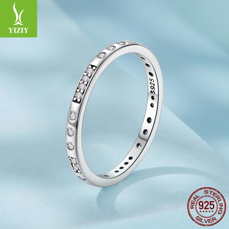 Vintage Morse Code I Love You Ring Couple S925 Sterling Silver Zircon Ring Ring