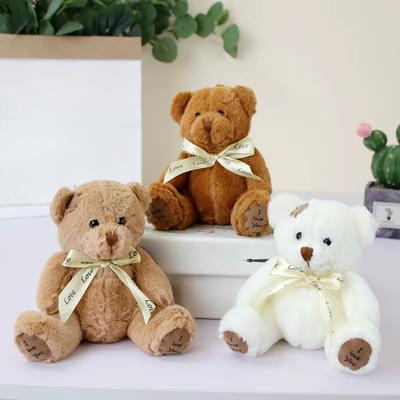 1pc 18cm Cute Teddy Bear Dolls Patch Bear Soft Stuffed Toy Bear Baby Toy Kids Girls Birthday Brinquedos Wedding Girls Gifts