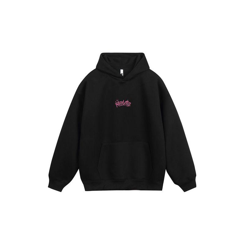 Men's Trendy American-Style Heavyweight Hooded Sweatshirt, High Street Letter Print, Loose Unisex Hoodie