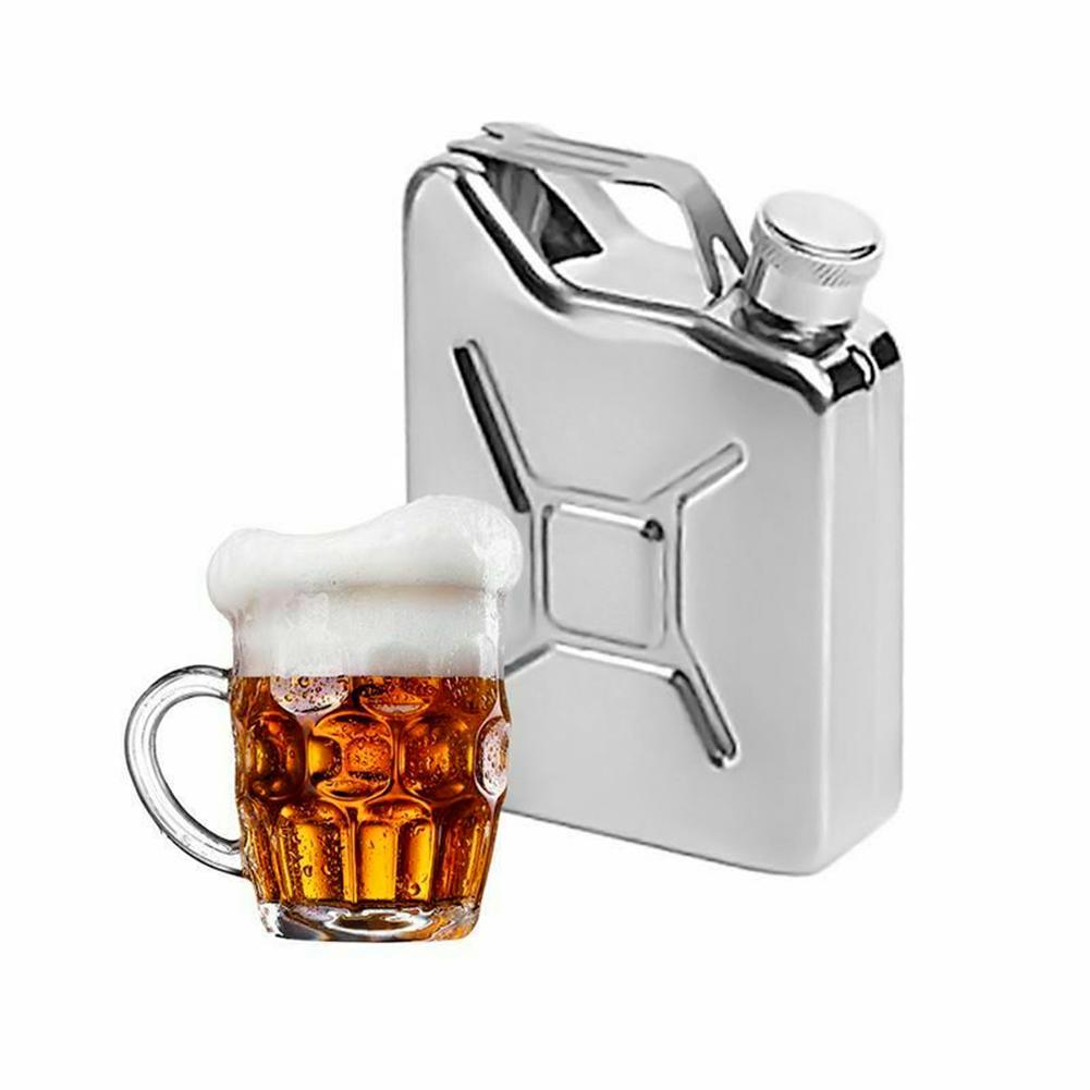 Bottiglia Vodka in Acciaio Inossidabile 304 da 5 oz, Tanica Jerry Can, Fiaschetta da Tasca o Fiaschetta per Olio con Imbuto Gratuito, Fiaschetta da Tasca per Liquori da Viaggio all'Aperto da Uomo