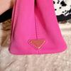 Used PRADA Canapa Tote Bag Pink MILANO