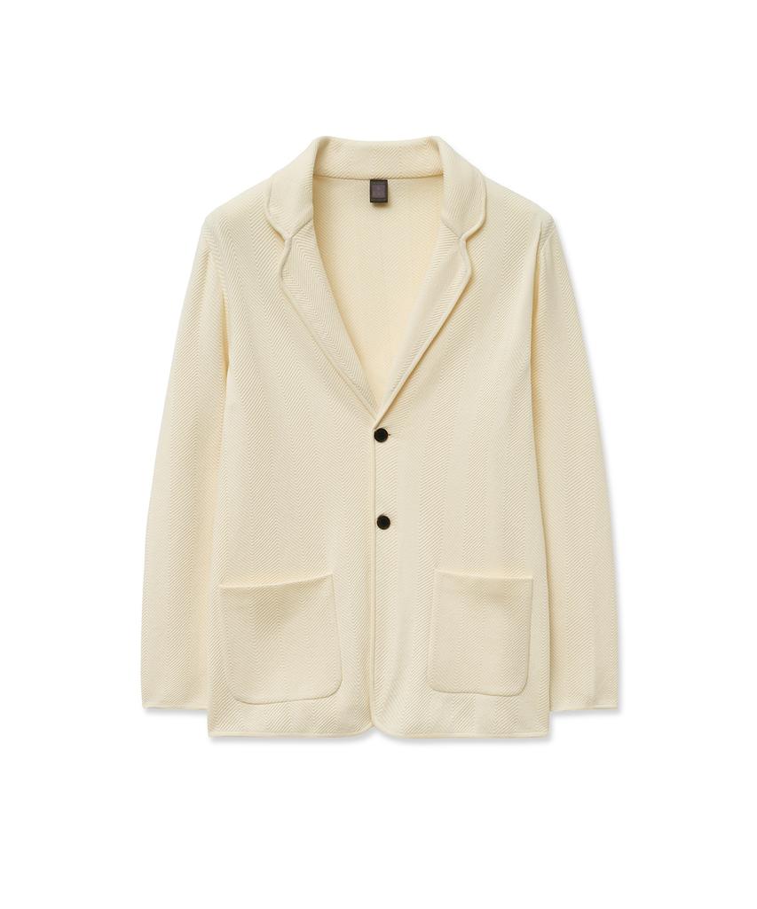 Iolo Herringbone Knit Jacket_Ivory