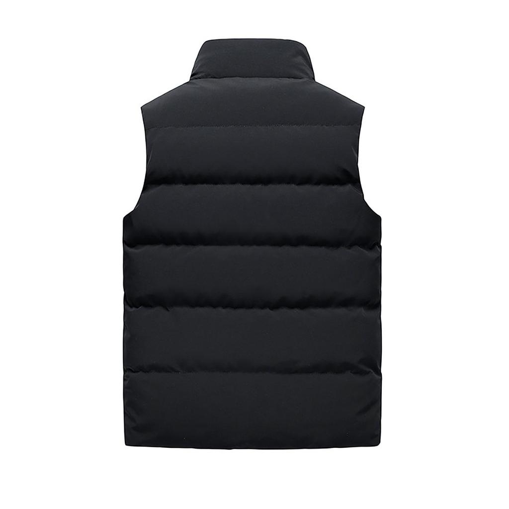 Herrenmode Herbst und Winter lässig Stehkragen einfarbig Reißverschluss Weste Jacke Top