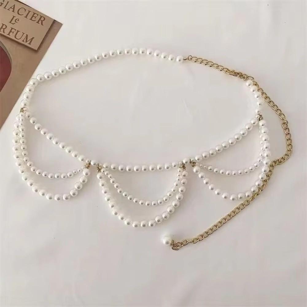 Elegant Pearl Waist Chain French Style Body Jewelry New Waist Belt For Women Dresses