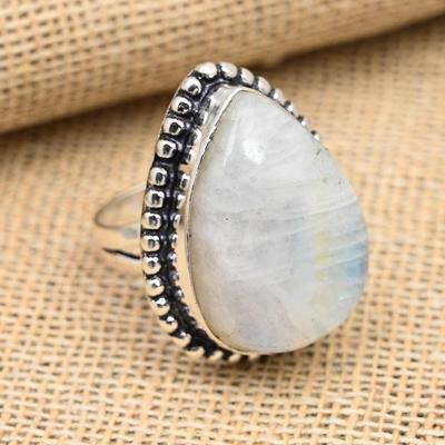 Rainbow Moonstone Gemstone Handmade Jewelry 925 Sterling Silver Ring