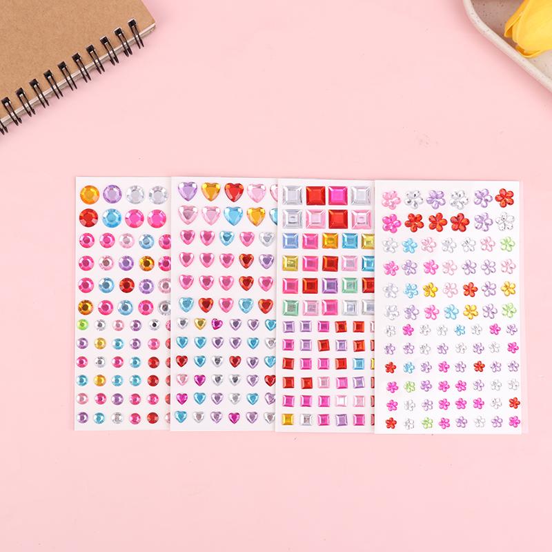 3D Gem Acrylic Crystal Stickers Diy Phone Album Decoration Self Adhesive Jewel Crafts Sparkly Rhinestone Stickers Girls Gifts