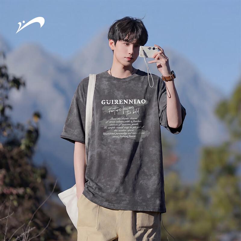 Guirenniao Men s Tie-Dye Cotton T-Shirt M