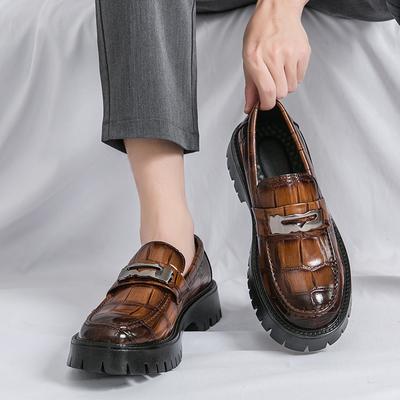 Men Shoe Mens Slip On Dress Shoes Thick Bottom Loafers Men's Breathable All-match Flats Man Casual Patent Leather Driving Shoes