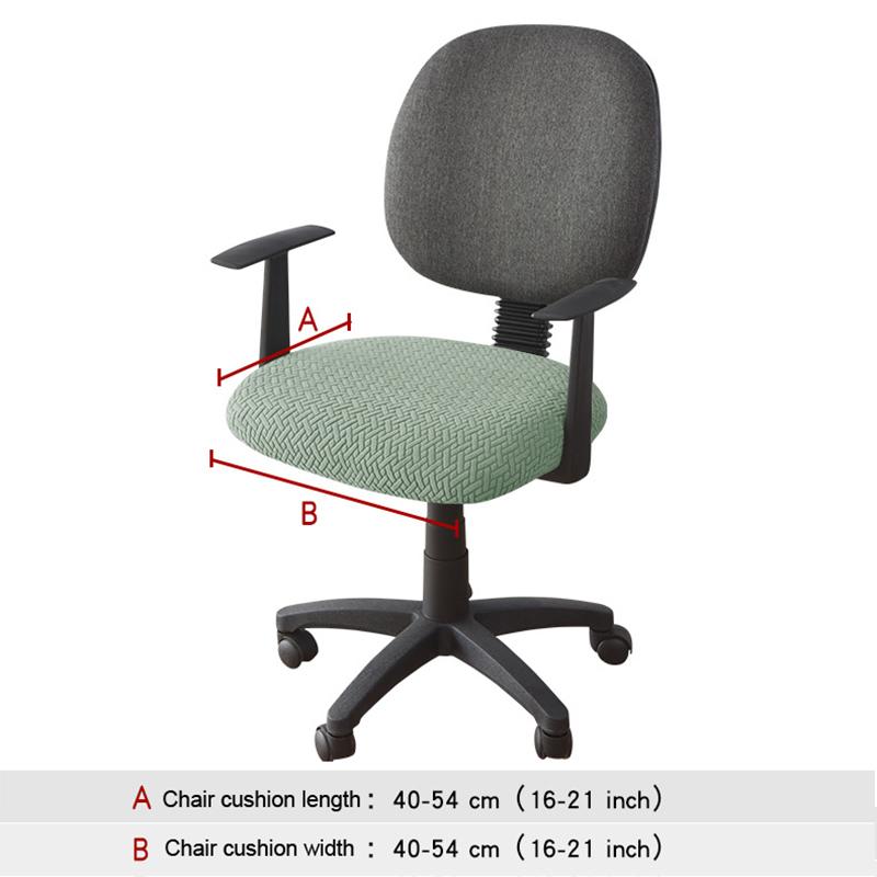 Jacquard Computer Chair Cover T -Shaped Elastic Spandex Stretchy Dining Chair Covers For Office Home Anti -Dirty Removable Round Seat Slipcovers