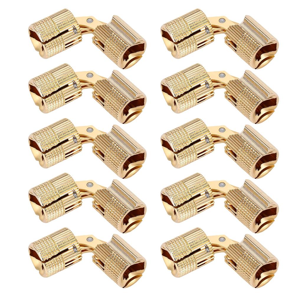 10 Pcs 12mm Hidden Brass Cylindrical Hinge 180 Degree Opening Angle Concealed Hinges for Jewelry Box Small Furniture