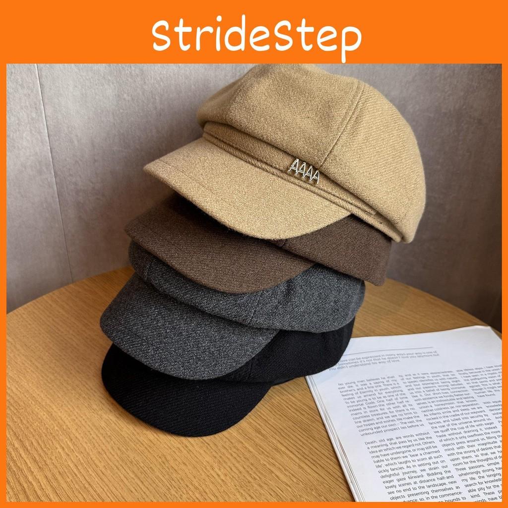 Color Solid Letter A Retro Beret Hat Ladies Polyester Fabric Fashion Accessory