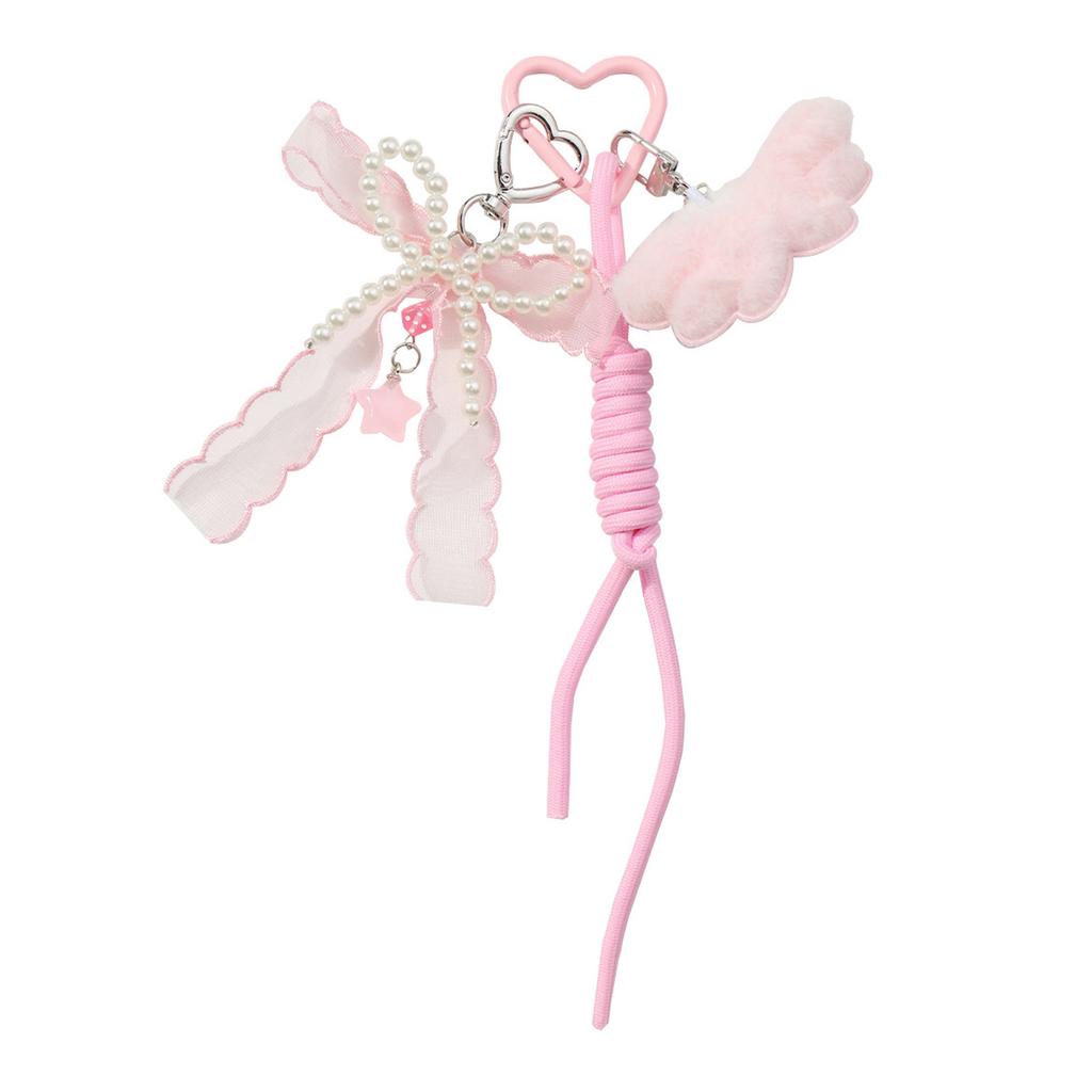 Plush Pompoms Keychain Heart Keying Pendant Car Key Chain Hanging Ornaments Rope Keyholders Bag Charm Decorations