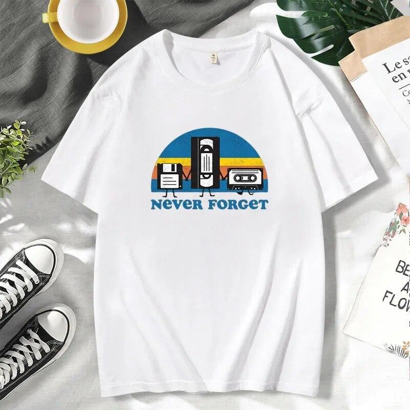 Forget Sarcastic Graphic Music Funny Printed T-Shirt Men Loose Oversize Tshirt Casual Breathable Short Sleeve Clothing