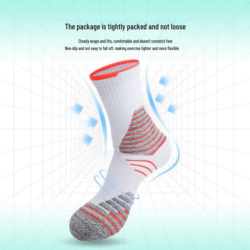 Men's Cross-Border Elite Basketball Socks: Breathable, Non-slip, Sweat-absorbing Mid-calf Sports Socks