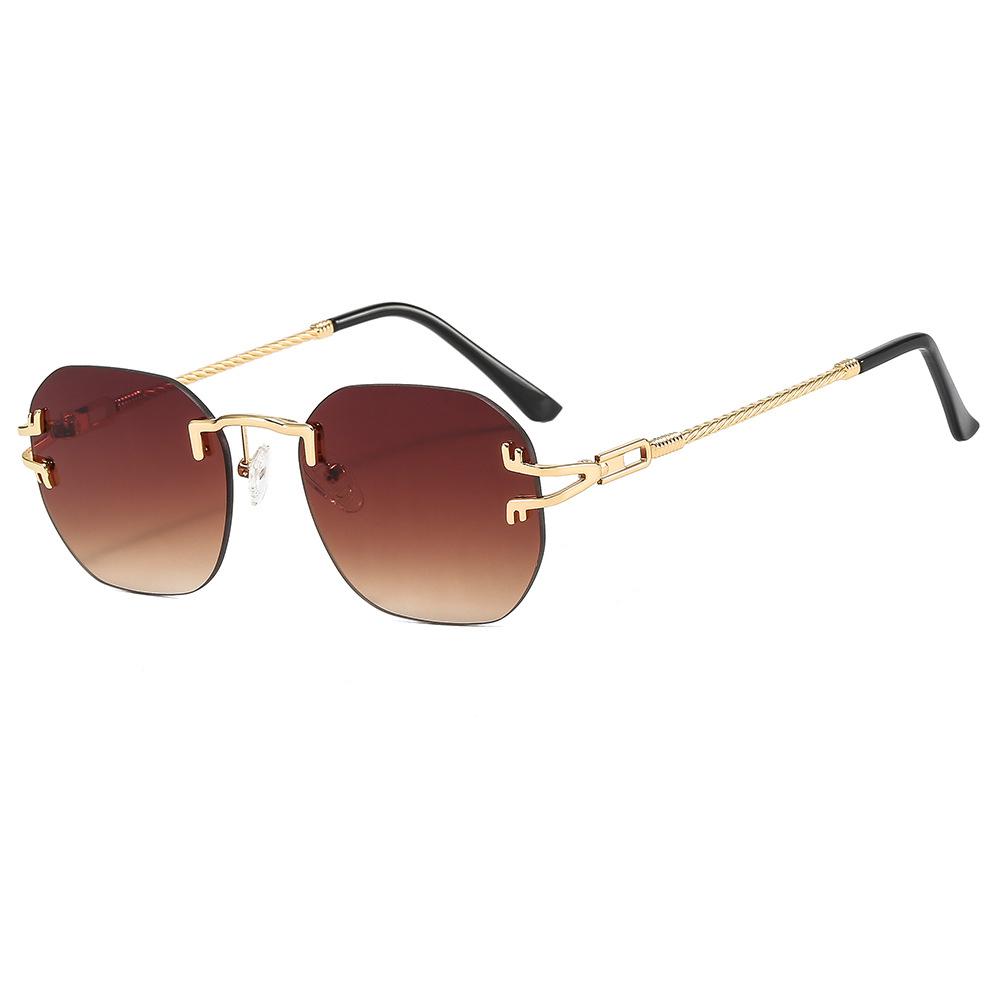 Women Men Hot Selling Diamond Frameless Sun Glasses UV400 Lenses Metal Colorful Fashion Trendy Sunglasses