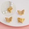 18K Gold-Plated Zirconia Butterfly Magnetic Clasp for DIY Pearl Necklace