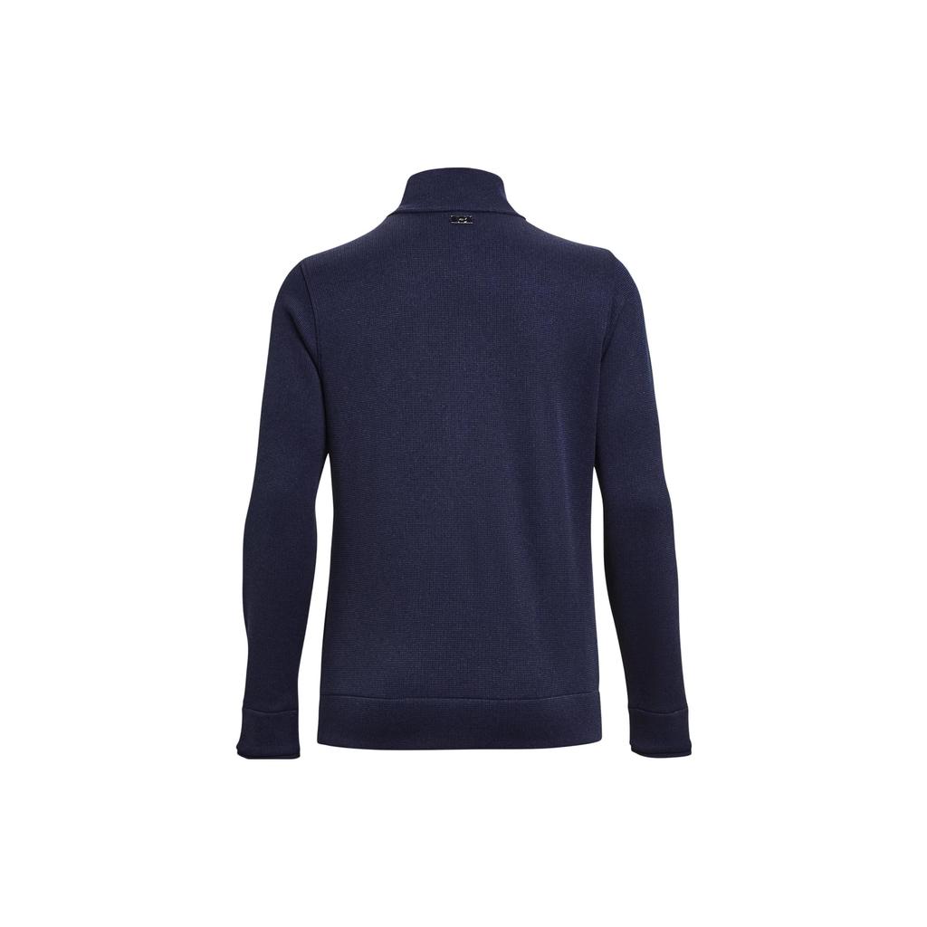 Under Armour Solid Color Stand Collar Half-Zip Long Sleeve T-Shirt Women Tops Navy-Blue 1382923-410