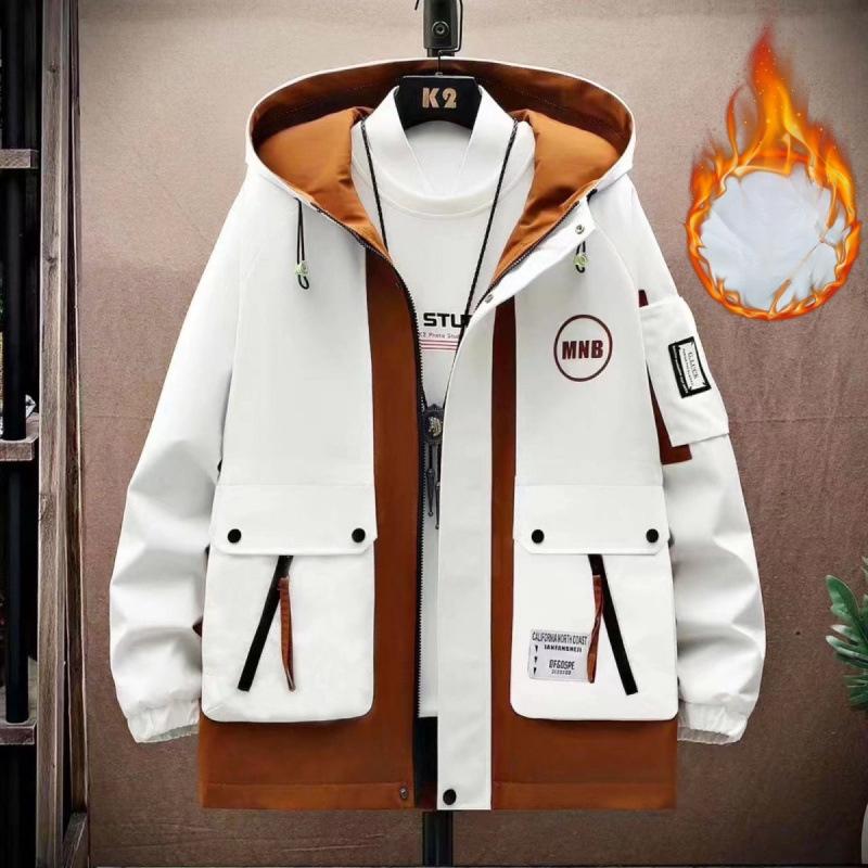 Jackets Men's Spring and Autumn Men's Youth Hooded Jackets Trendy Loose Casual Workwear Jackets