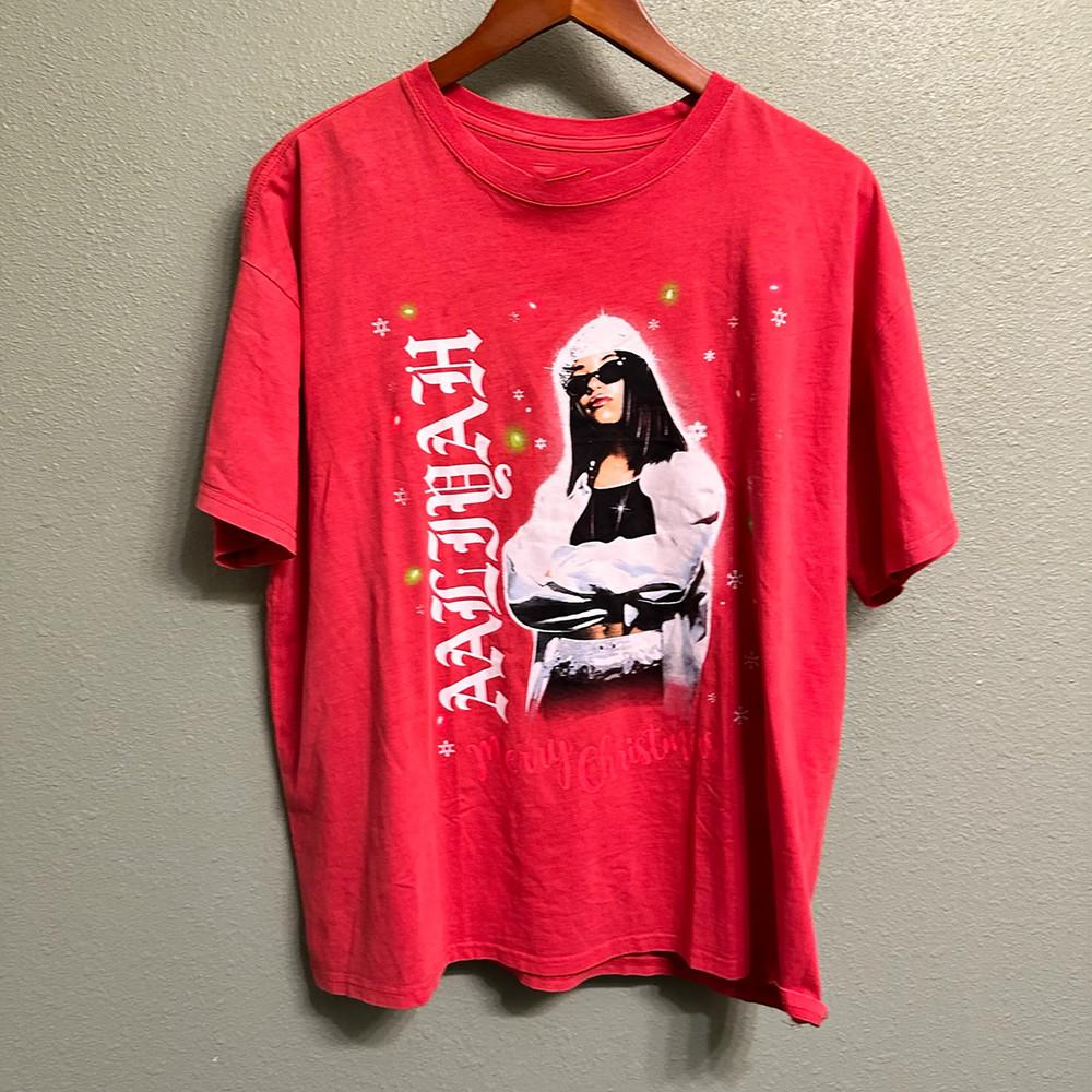Aaliyah Merry Christmas Shirt Cotton Red Unisex KY078 Unisex T-Shirt L