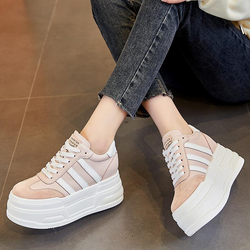 Inner heightening new spring and autumn thick-soled ins sports and leisure shoes A