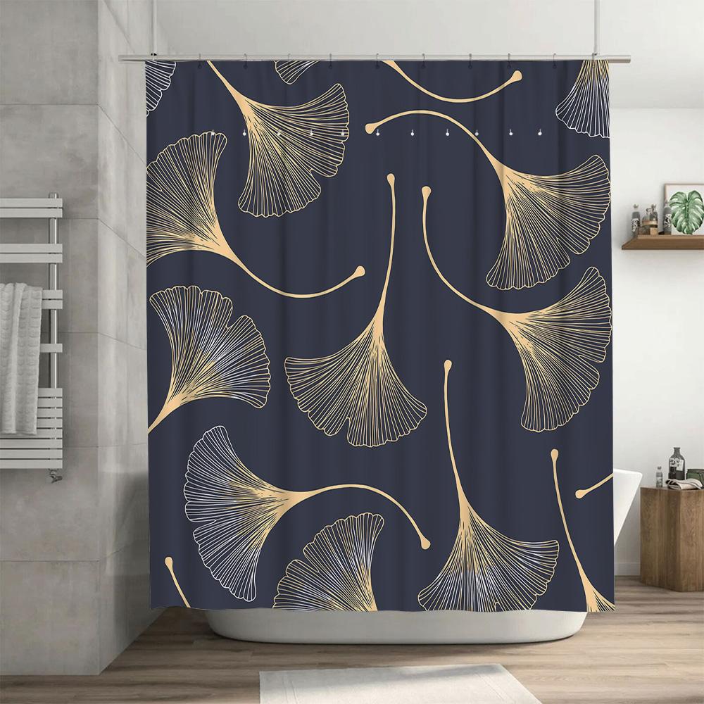 Elegancka zasłona prysznicowa Geometryczny Złoty Wzór do Nowoczesnej Łazienki