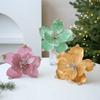 22CM Glitter Accents Flower Floral Decor Eco-Friendly Fabric Reusable Fabric Elegant Simulated Christmas Flowers Holiday Staging
