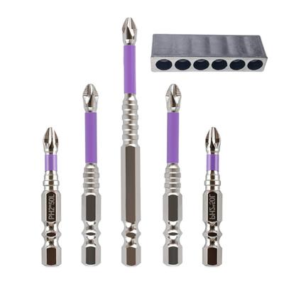 6Pcs/set K5 Magnetic Batch Head Crossing Screwdriver Hardness Impact Drill Bit For Electric Screwdriver Hand Drill