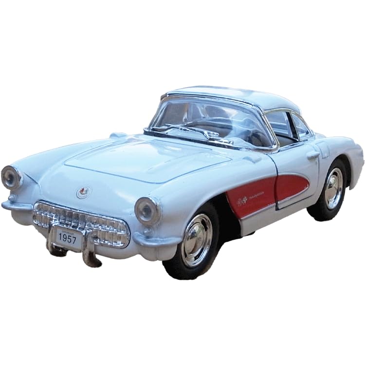 Scale 1957 Chevrolet Corvette Diecast Model KINSMAT White 1/34 Car,