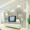 European Style 3D White Balls Dandelion Photo Wallpaper for Living Room TV Background Bedroom Wall Murals
