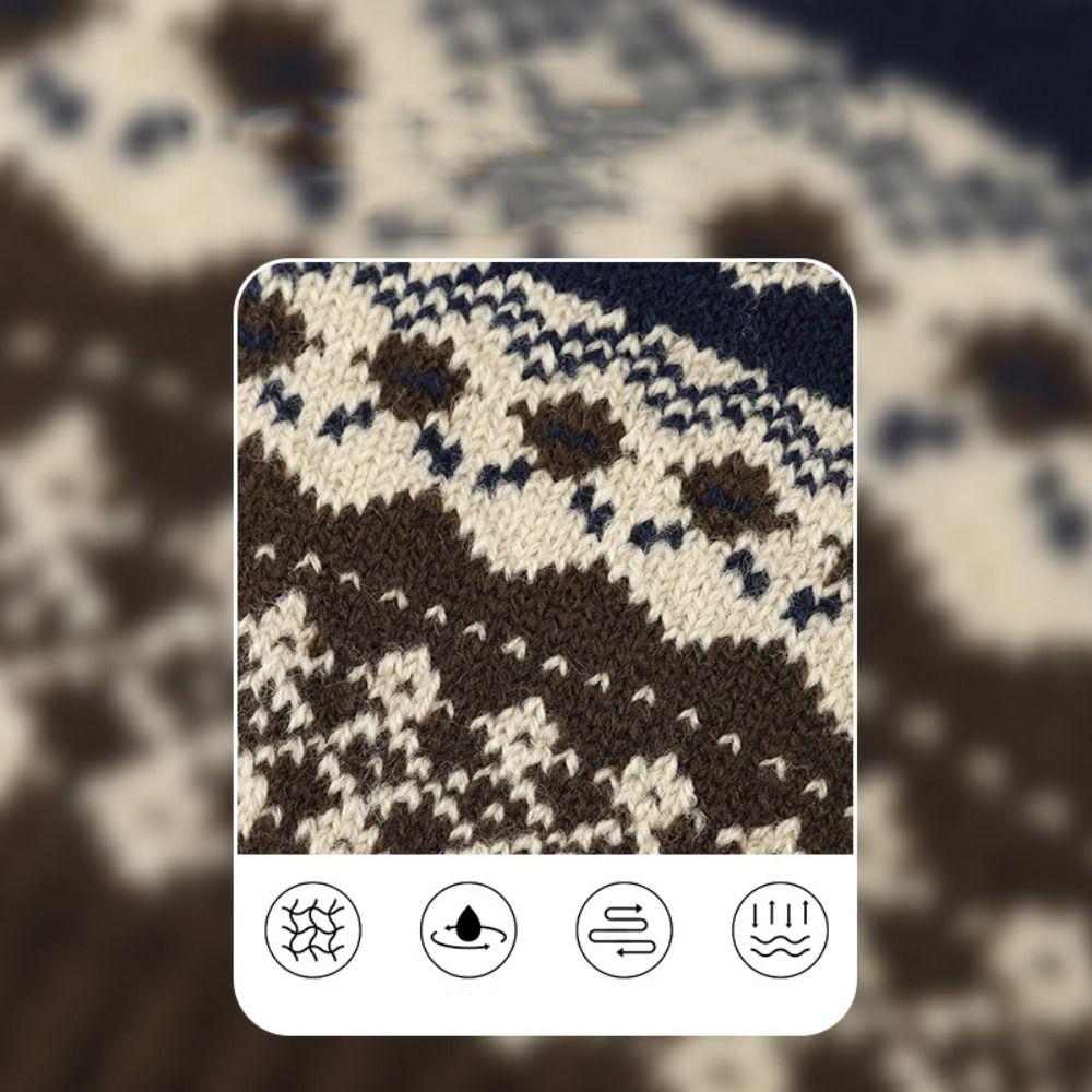 Thick Ethnic Style Gloves Driving Gloves Jacquard Gloves Warm Men Wool Mittens Student