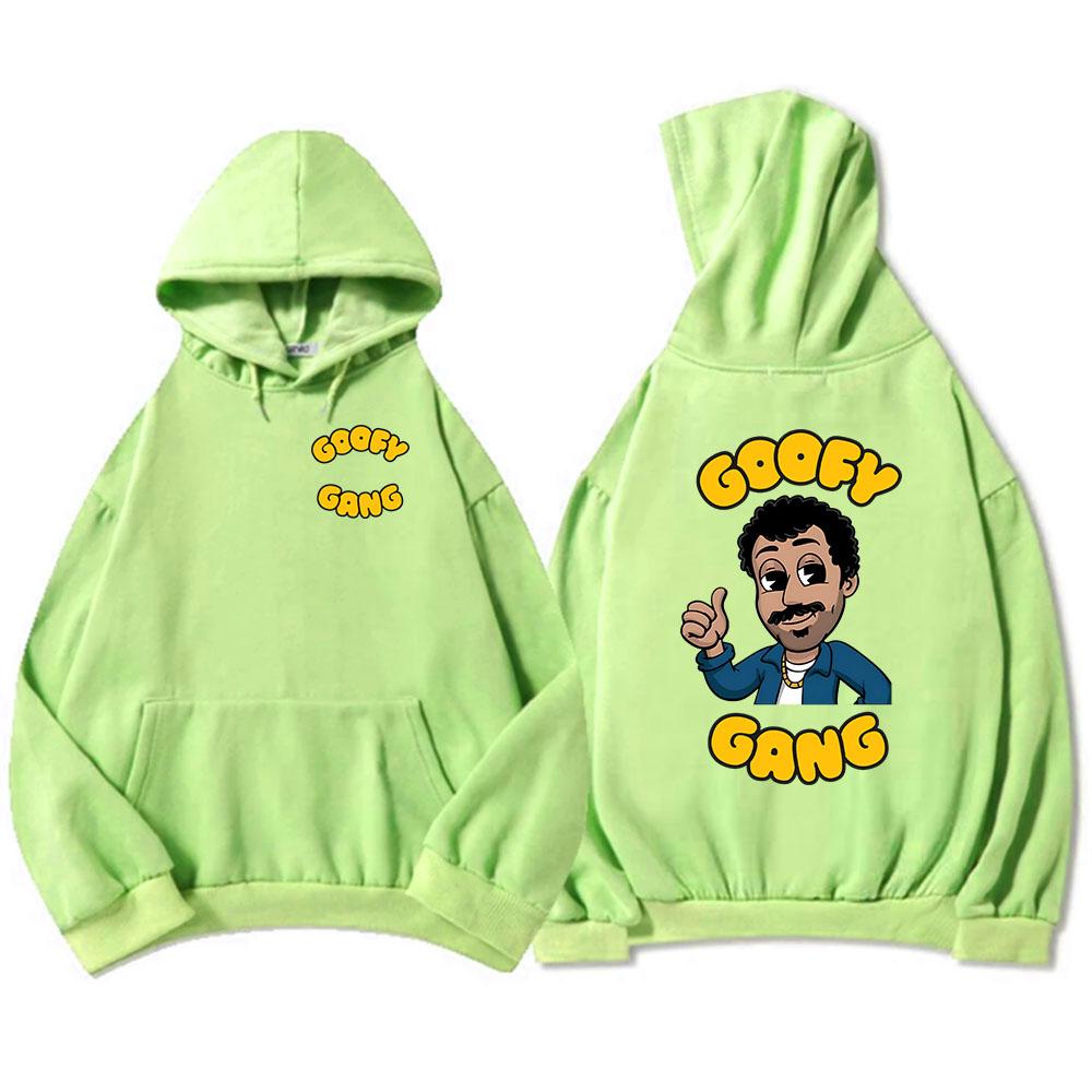 Mikina Goofy Gang Morgan Jay Kreslená Grafika Mikiny s Kapucí Dlouhý Rukáv Pánské Pulovry Kapsa Flís Ležérní Pánské Mikiny Topy