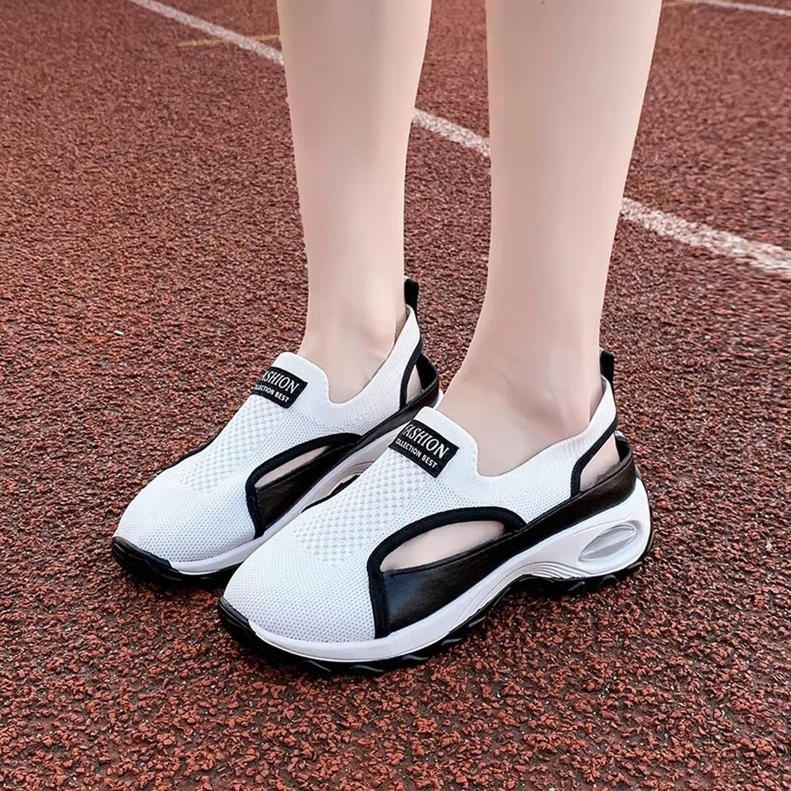 Новые летние женские повседневные туфли большого размера с вырезами трансграничные 42 белый 2240₽