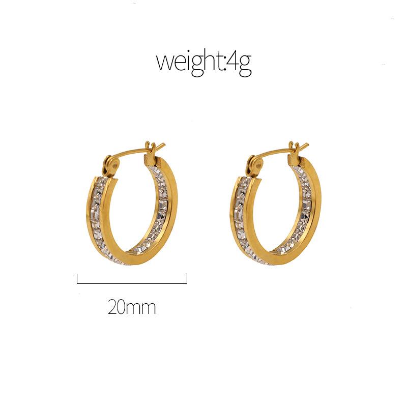 

Earrings, Ear Buckles, Fashionable Ring-Set Diamonds, Titanium Steel Earrings, Girls Do Not Fade Popular