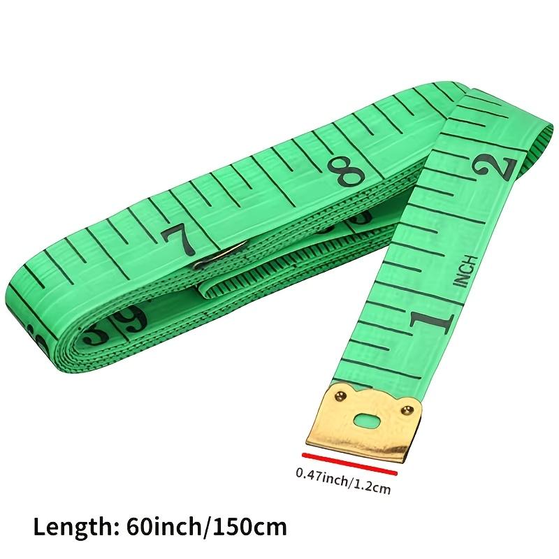 2 Pcs Automatic Retractable Measuring Tape Set with 1.5m Plastic Flexible Tape, Metal Tip, for Sewing DIY Home Use, Random Color