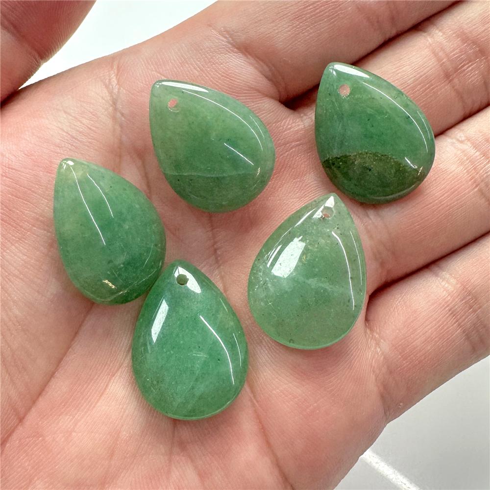 18X25MM Smooth Natural Green Aventurine Jades Water Drop Pendant 1pc
