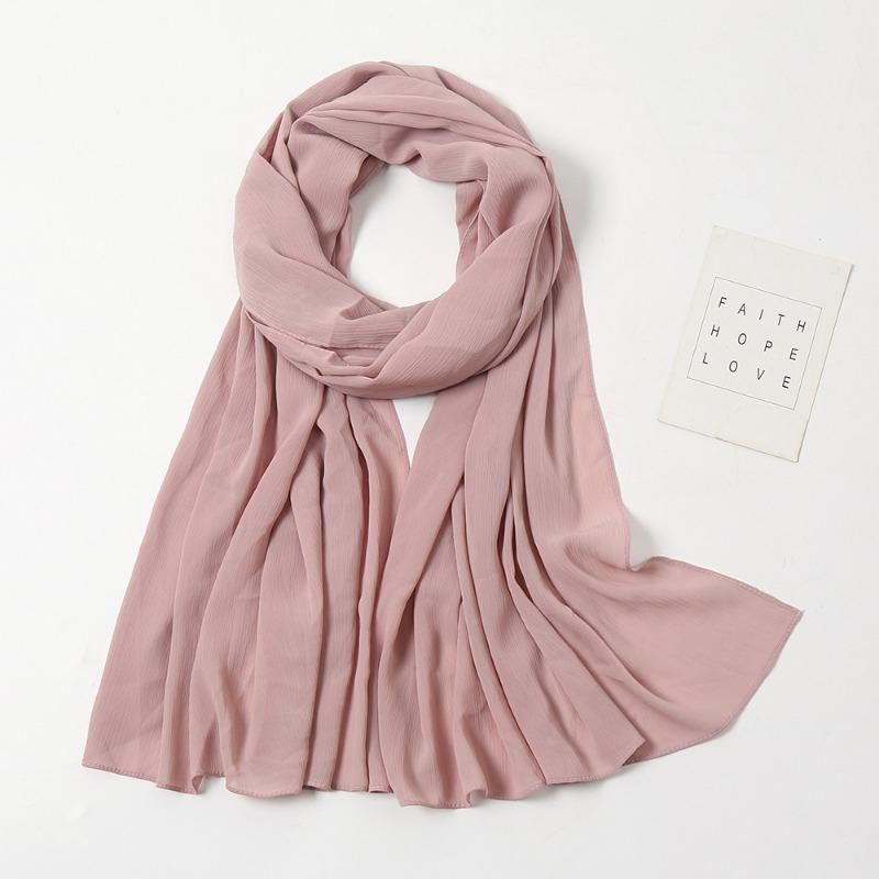 Monochrome natural wrinkled chiffon headscarf breathable pleated bag headscarf YW breathable sunscreen