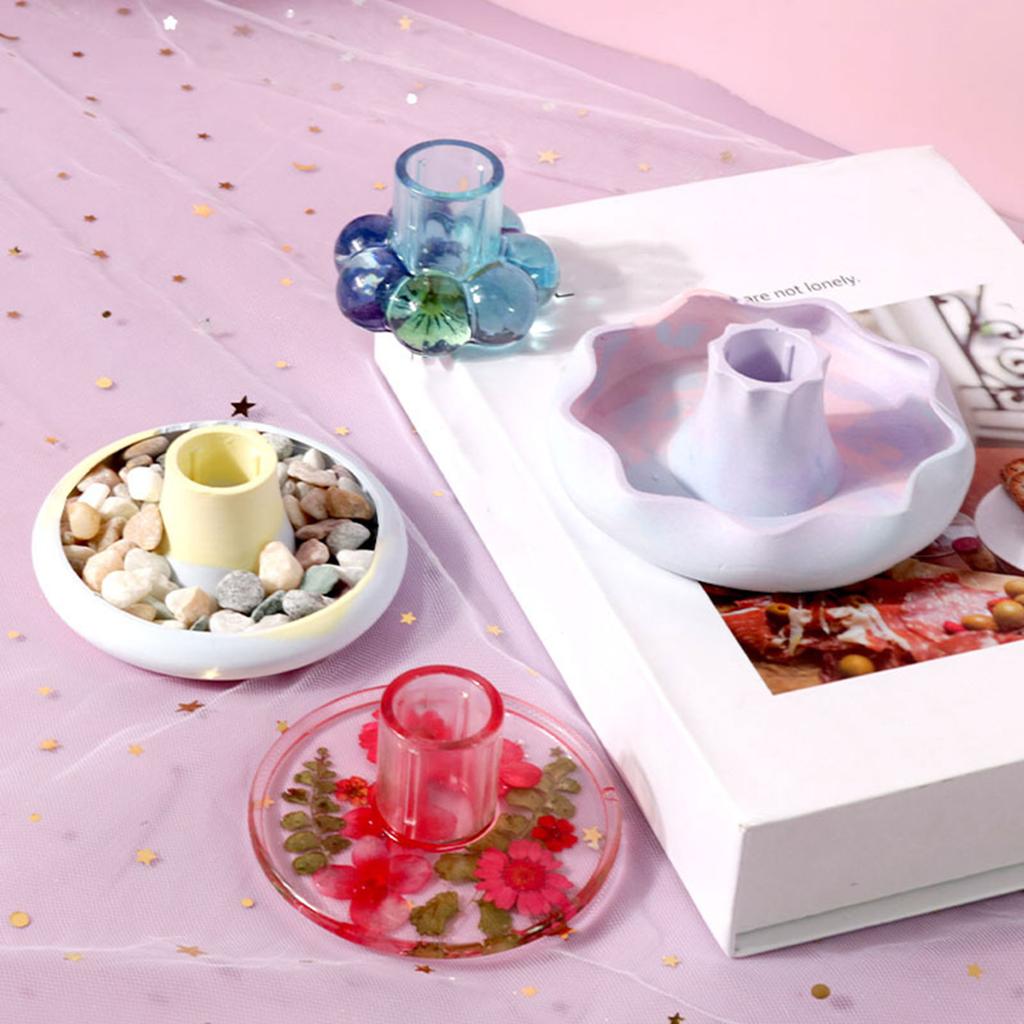 Wave Concrete Candle Holder Tray Mold Lipstick Storage Box Mold Jewelry Display Tray Mold Color Concentrate Holder Mold