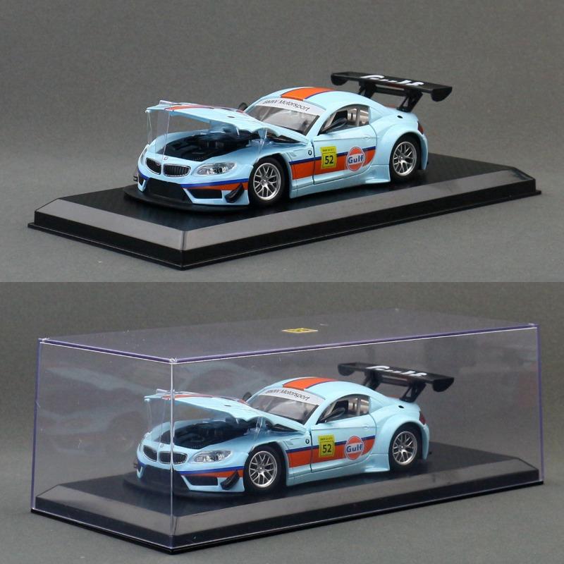 Diecast 1/24 BMW M4 GT3 GULF Alloy Car Model with Display Box Children Boy Toy Vehicle Gift Sound Light Miniature Voiture