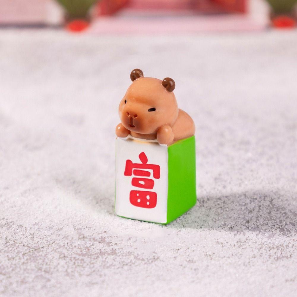 Multicolor Miniature Capybara Statue Chinese New Year Car Ornament Cartoon Capybara Figurines  Gift
