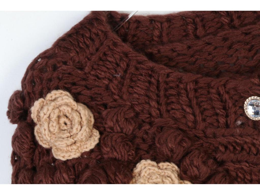 French Chic Age-Defying 3D Floral Chunky Knit Cardigan – Autumn/Winter Sweater Coat