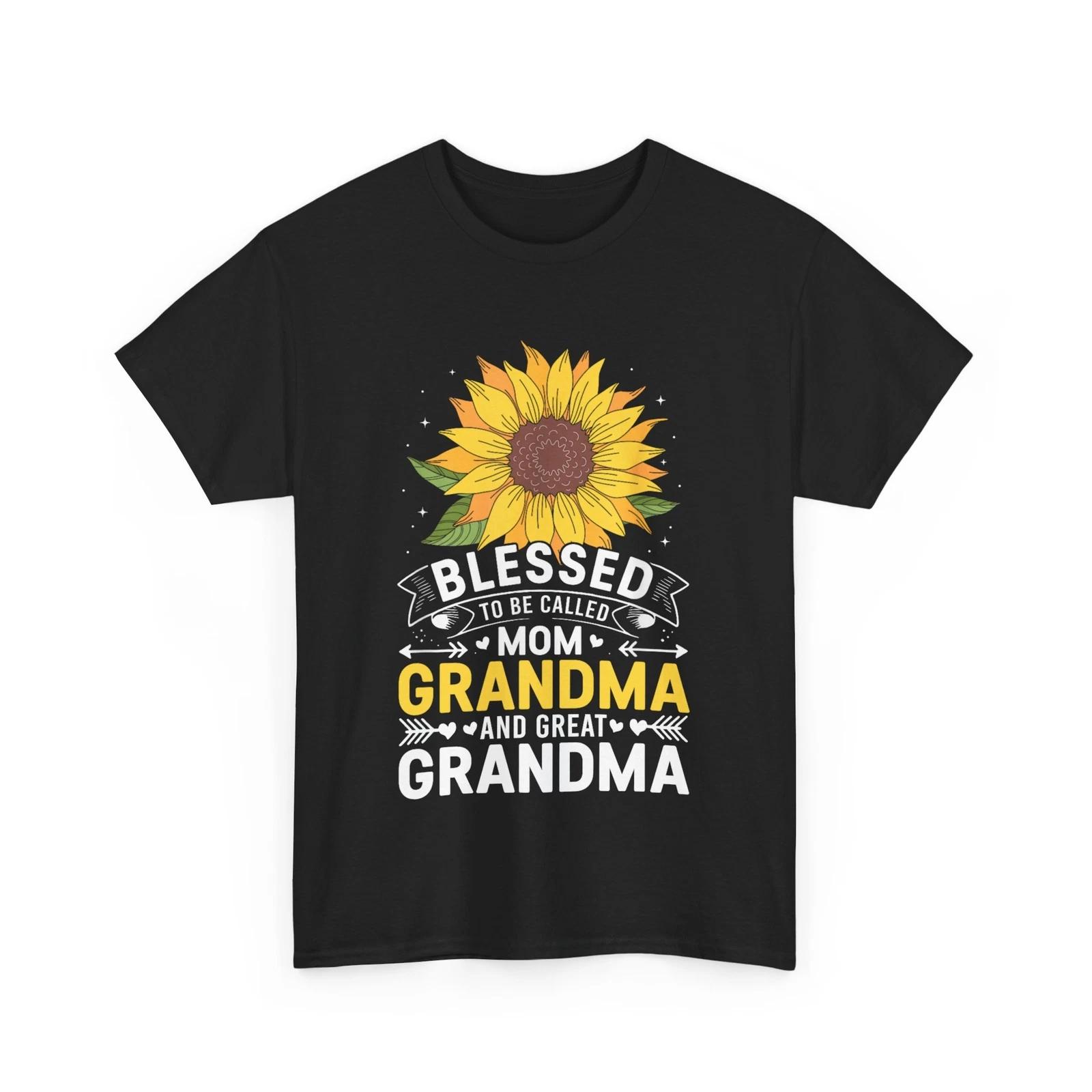 Blessed To Be Called Mom Grandma Great Grandma Sunflower Women T shirt S