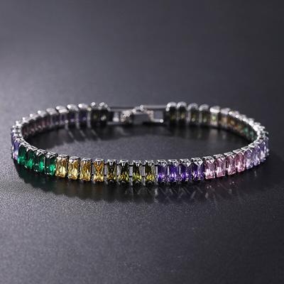 2,5*5 mm kubický zirkonový náramek barevný tenisový náramek s kubickým zirkonem pro ženy muže punkový zirkonový náramek svatební stříbrné šperky