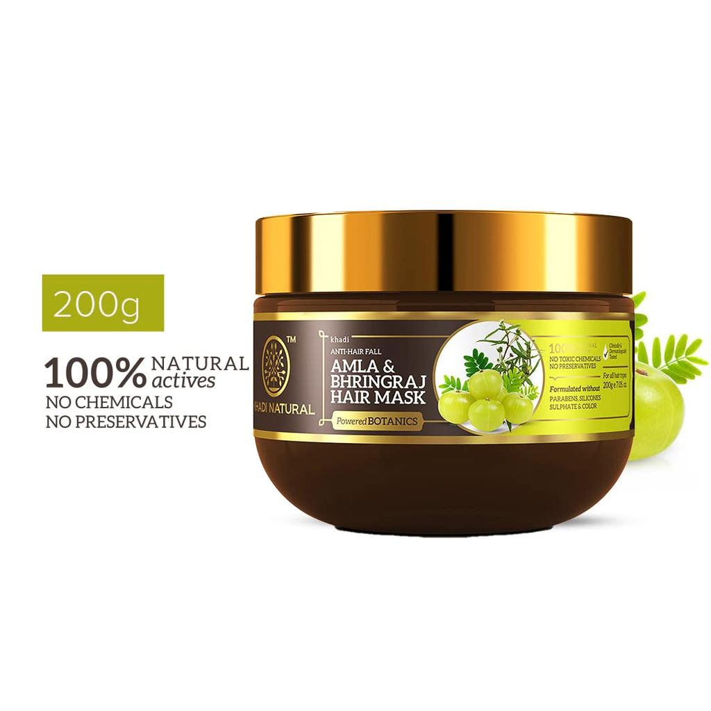 Khadi Natural Amla & Bhringraj Hair Mask Powered Botanics 200GM For Strong Healthy Hair Pack of 1