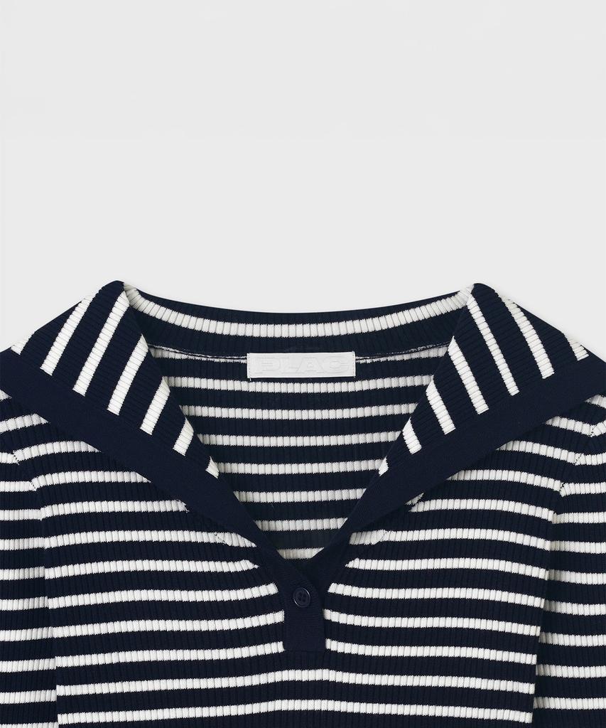 PLAC WOMEN Striped Sailor Collar Knit 2 Colors