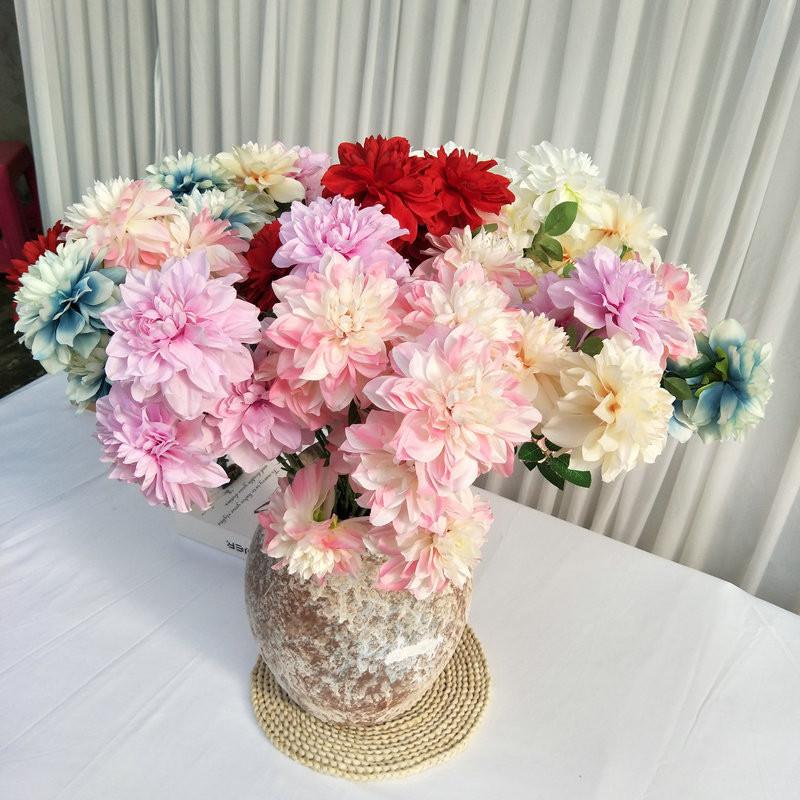 Faux Long Stem Dahlia Bouquet For Wedding Centerpiece And Living Room Decor